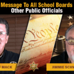 Jimmie Schwinn and Sheriff Mack share a message to the school board members and other public officials.