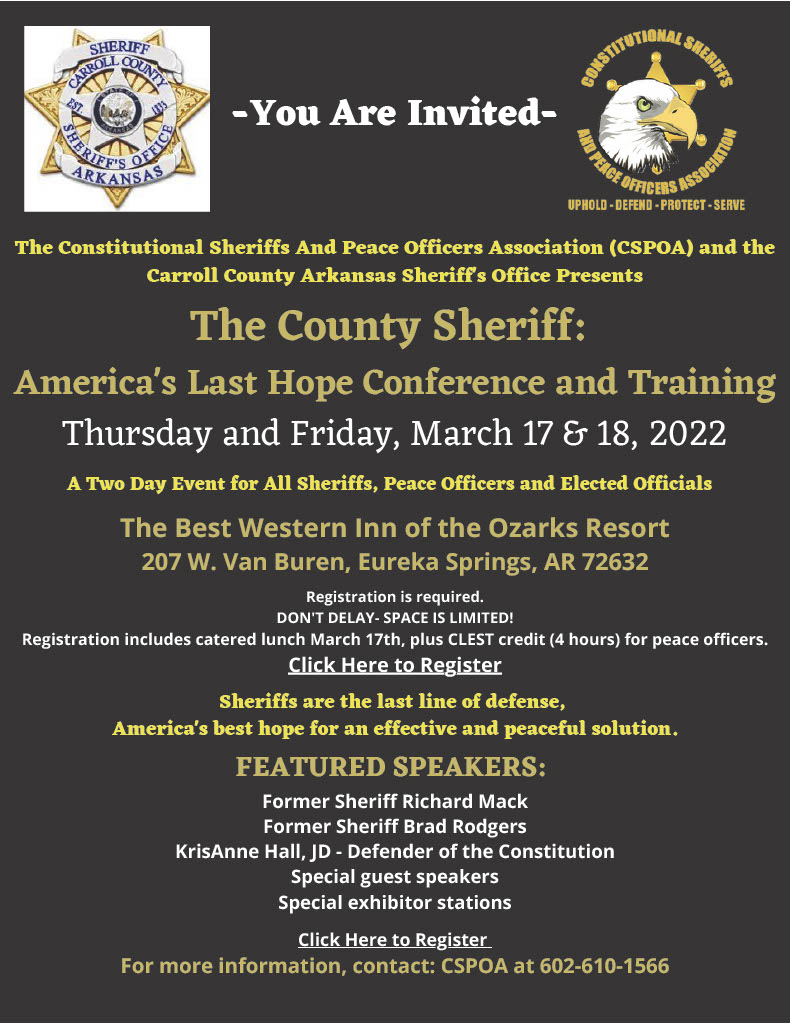 CSPOA Americas Last Hope Carroll County Arkansas (Sheriffs)