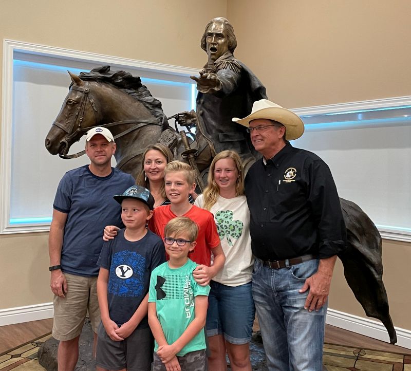 Sheriff Mack with his daughter Luci and her family at Liberty Hall in Farr West, Utah